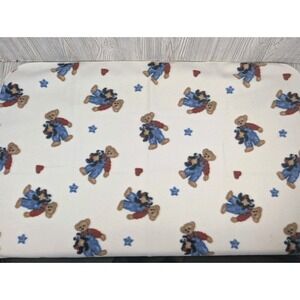 Welcome World BJT Blue Jean Teddy Bear Fleece Baby Blanket Hearts Stars 32 x 42